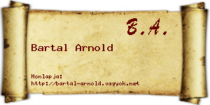 Bartal Arnold névjegykártya