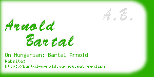 arnold bartal business card
